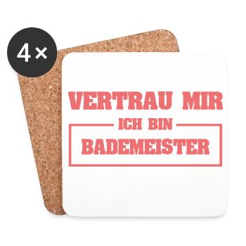 Bademeister - Untersetzer (4er-Set) - Weiß - Vorne