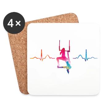 Aerialist Hearbeat EKG Cloud Swing Trapez - Untersetzer (4er-Set) - Weiß - Vorne