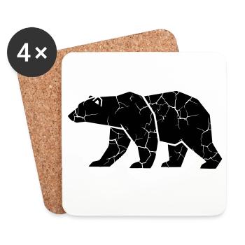 Bear Ripps Grunge Silhouette - Dessous de verre (lot de 4) - blanc - Devant