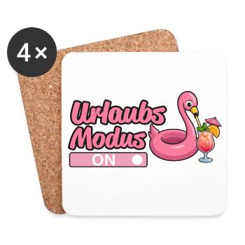 Urlaubsmodus, Urlaub - Untersetzer (4er-Set) - Weiß - Vorne