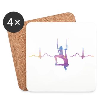 Aerialist Hearbeat EKG Cloud Swing Trapez - Untersetzer (4er-Set) - Weiß - Vorne