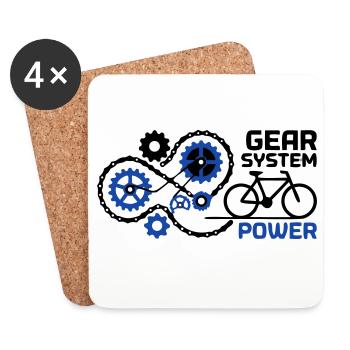 Awesome Gear System Bike Nerd - Coasters (set of 4) - white - Front