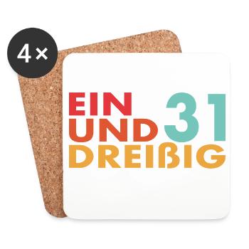 31. Geburtstag Geschenk Retro - Untersetzer (4er-Set) - Weiß - Vorne