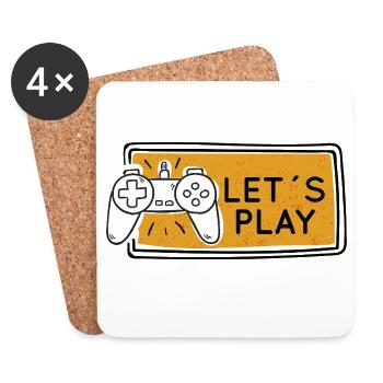 Let's Play Gaming Controller-Grafik - Untersetzer (4er-Set) - Weiß - Vorne