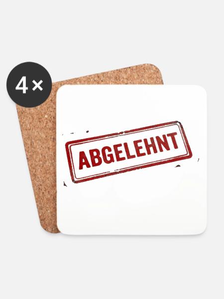 „Abgelehnt“ Stempel Rot Büro - Untersetzer (4er-Set) - Weiß