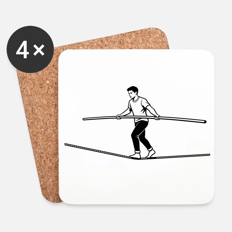 slackline - Dessous de verre (lot de 4) - blanc