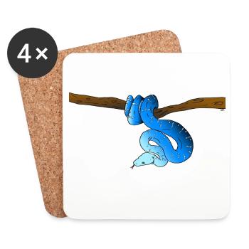 Blue Snake - Coasters (set of 4) - white - Front
