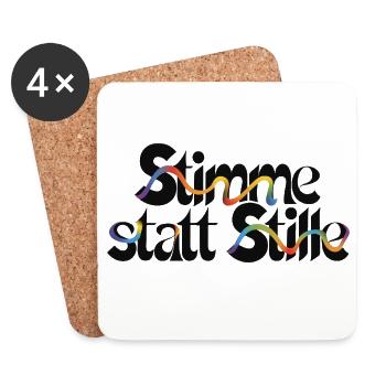 Cool statement motif for more civil courage - Coasters (set of 4) - white - Front