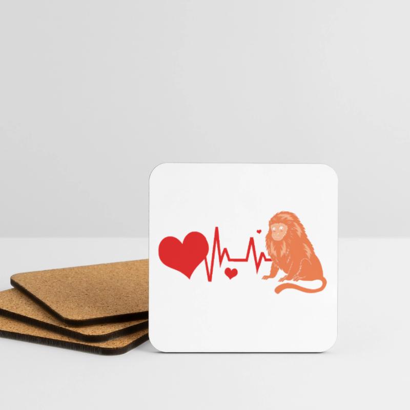 Tamarin Monkey Monkey Monkey Monkey Face Coasters (set of 4)