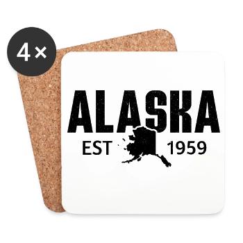 Alaska State Est 1959 Retro Vintage - Coasters (set of 4) - white - Front