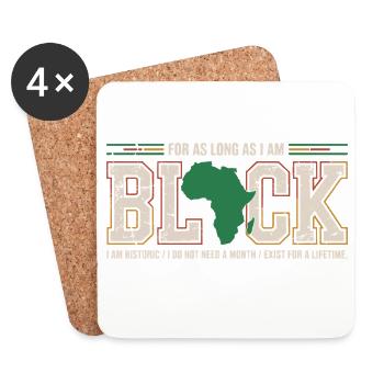Pride Afro Black History Month Vintage - Coasters (set of 4) - white - Front