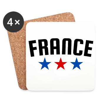 Frankreich 3 Sterne Design - Untersetzer (4er-Set) - Weiß - Vorne