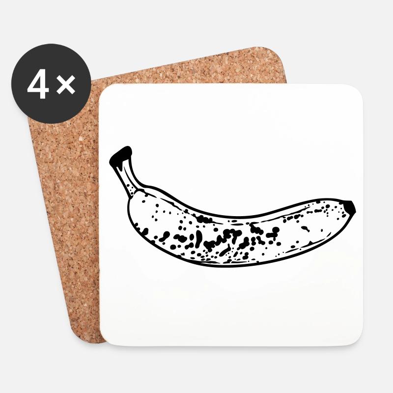 Banane - Untersetzer (4er-Set) - Weiß
