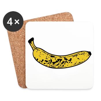 Banane - Dessous de verre (lot de 4) - blanc - Devant