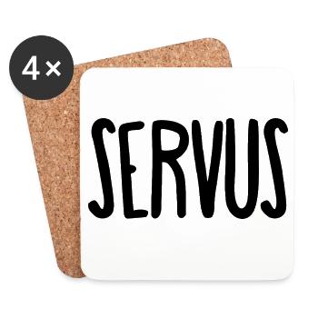 Servus (Happy Fox) - Untersetzer (4er-Set) - Weiß - Vorne