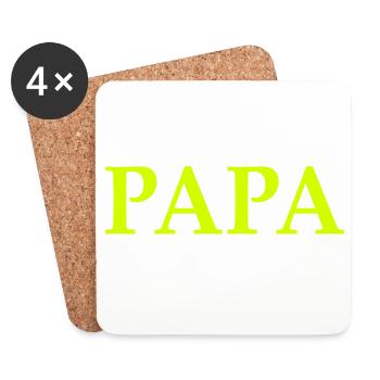 Bester Papa der Welt Spruch - Untersetzer (4er-Set) - Weiß - Vorne
