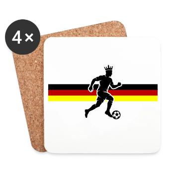 Fussballer Deutschland Fussball Fahne - Untersetzer (4er-Set) - Weiß - Vorne