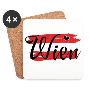 Flag Austria Vienna - Coasters (set of 4) - white - Front