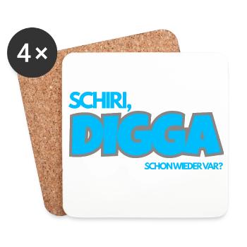 SCHIRI, DIGGA. Schon wieder VAR? - Untersetzer (4er-Set) - Weiß - Vorne