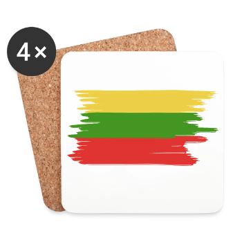 Lithuania Flag - Coasters (set of 4) - white - Front