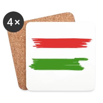 Vacances du drapeau hongrois - Dessous de verre (lot de 4) - blanc - Devant