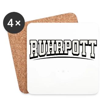 Ruhrpott Lettering Germany Fan Motif - Coasters (set of 4) - white - Front