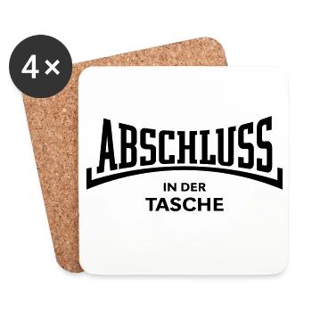 Abschluss In Der Tasche (Schulabschluss Konkav B) - Untersetzer (4er-Set) - Weiß - Vorne