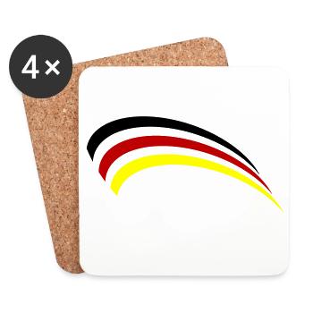 Conception du drapeau allemand - Dessous de verre (lot de 4) - blanc - Devant