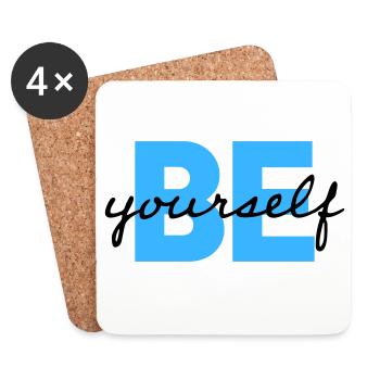 Sois toi-même, motivation en disant Chemise - Dessous de verre (lot de 4) - blanc - Devant