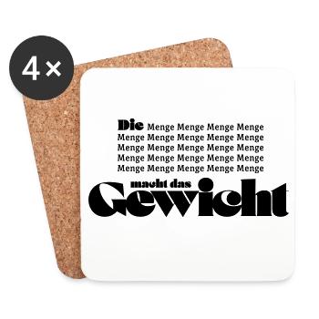 Die Menge macht das Gewicht - Untersetzer (4er-Set) - Weiß - Vorne
