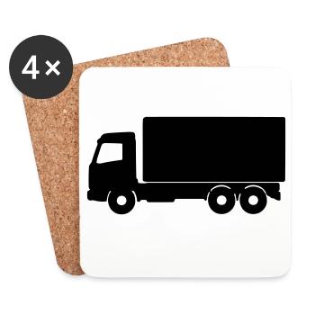 Lkw Silhouette - Untersetzer (4er-Set) - Weiß - Vorne