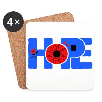Hope Hoffnung - Coasters (set of 4) - white - Front