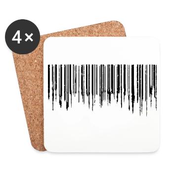 Barcode - Black - Untersetzer (4er-Set) - Weiß - Vorne