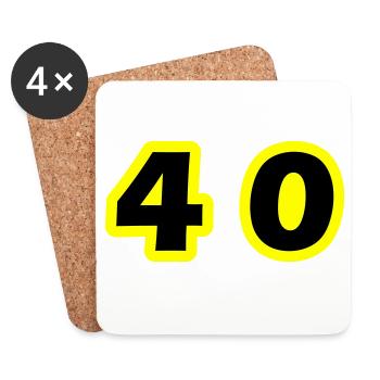 40 Zahl symbol - Untersetzer (4er-Set) - Weiß - Vorne