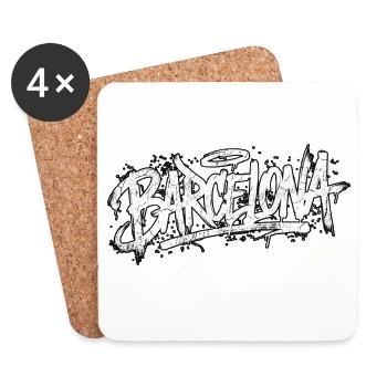 Barcelona Graffiti Hip Hop - Untersetzer (4er-Set) - Weiß - Vorne