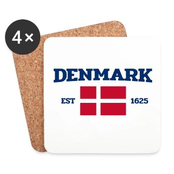 Danemark - Dänemark - Fondé en 1625 - Drapeau - Drapeau - Dessous de verre (lot de 4) - blanc - Devant