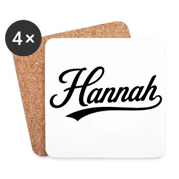 Hannah Name Gift First Last Family - Coasters (set of 4) - white - Front