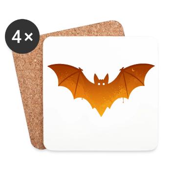 Bat Orange Halloween Costume Spooky - Coasters (set of 4) - white - Front
