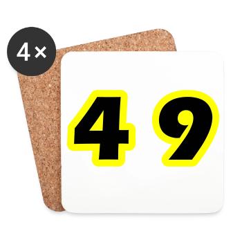 Symbole du chiffre 49 - Dessous de verre (lot de 4) - blanc - Devant