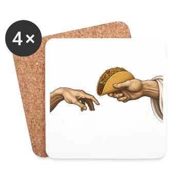 Taco – Die Kreation (Lustiger Taco) - Untersetzer (4er-Set) - Weiß - Vorne