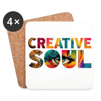 Artiste Soul Créatif Coloré Dicton. - Dessous de verre (lot de 4) - blanc - Devant