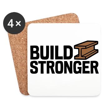 Build Stronger Logo - Untersetzer (4er-Set) - Weiß - Vorne