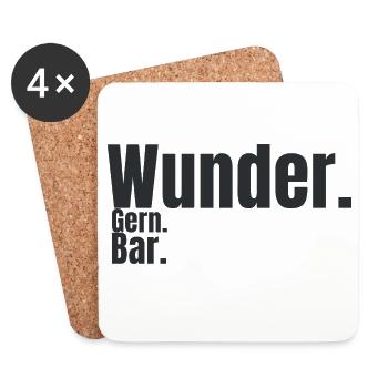 Wunder. Gern. Bar. – Humorvolles Typografie Design - Untersetzer (4er-Set) - Weiß - Vorne
