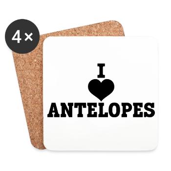I Love Antelopes - Coasters (set of 4) - white - Front