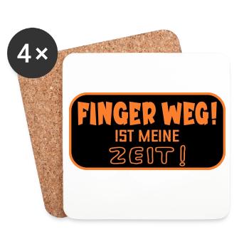 Finger Weg Zeit - Untersetzer (4er-Set) - Weiß - Vorne