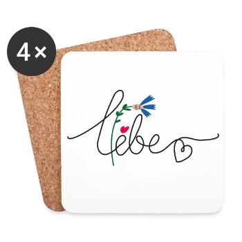 Flower Heart - Coasters (set of 4) - white - Front