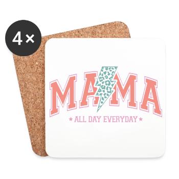 Mama All Day Everyday - Coasters (set of 4) - white - Front