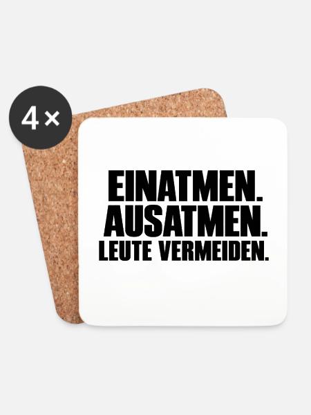 Leute vermeiden - Untersetzer (4er-Set) - Weiß