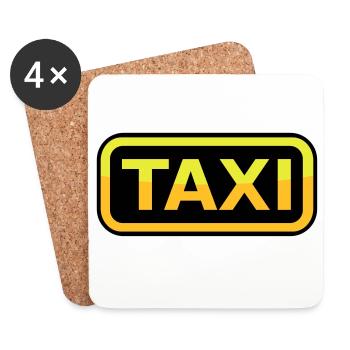 Taxi Schild - Untersetzer (4er-Set) - Weiß - Vorne