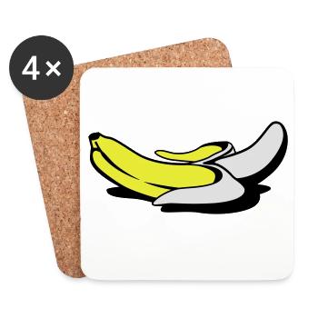 Nackte Banane - Untersetzer (4er-Set) - Weiß - Vorne